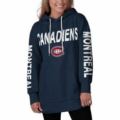 Women's G-III 4Her By Carl Banks Navy Montreal Canadiens Extra Inning Pullover Hoodie