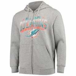 Men's G-III Sports By Carl Banks Gray Miami Dolphins Perfect Season Full-Zip Hoodie -G-III Sales Store unnamed file 307