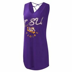 Women's G-III 4Her By Carl Banks Purple LSU Tigers Game Time Burnout Cover-Up V-Neck Dress -G-III Sales Store unnamed file 3076