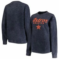 Women's G-III 4Her By Carl Banks Navy Houston Astros Comfy Cord Pullover Sweatshirt