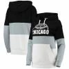 Women's G-III Sports By Carl Banks Black/Gray Chicago White Sox Block And Tackle Colorblock Pullover Hoodie