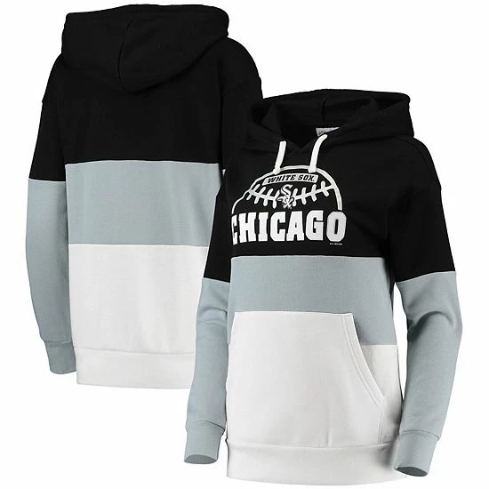 Women's G-III Sports by Carl Banks Black/Gray Chicago White Sox Block and Tackle Colorblock Pullover Hoodie Women's G-III Sports By Carl Banks Black/Gray Chicago White Sox Block And Tackle Colorblock Pullover Hoodie -G-III Sales Store unnamed file 3092