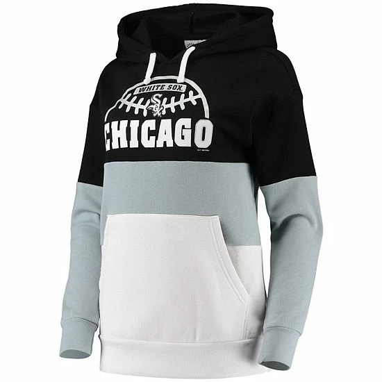 Women's G-III Sports by Carl Banks Black/Gray Chicago White Sox Block and Tackle Colorblock Pullover Hoodie Women's G-III Sports By Carl Banks Black/Gray Chicago White Sox Block And Tackle Colorblock Pullover Hoodie -G-III Sales Store unnamed file 3093