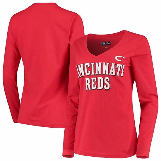 Women's G-III 4Her by Carl Banks Red Cincinnati Reds Post Season Long Sleeve T-Shirt Women's G-III 4Her By Carl Banks Red Cincinnati Reds Post Season Long Sleeve T-Shirt -G-III Sales Store unnamed file 3106