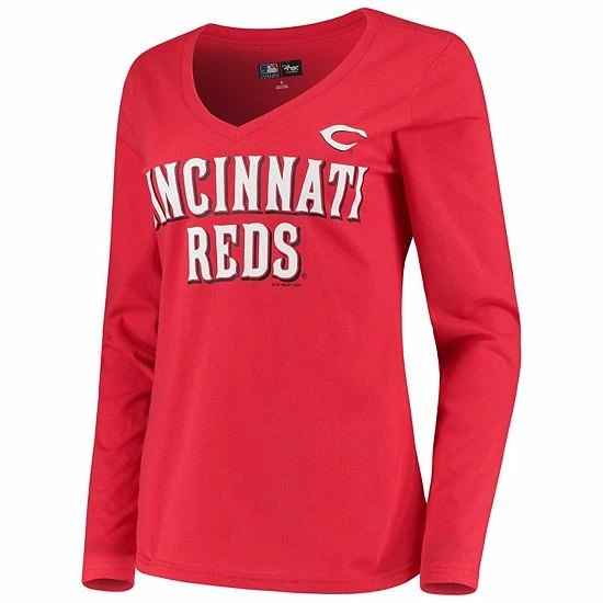 Women's G-III 4Her by Carl Banks Red Cincinnati Reds Post Season Long Sleeve T-Shirt Women's G-III 4Her By Carl Banks Red Cincinnati Reds Post Season Long Sleeve T-Shirt -G-III Sales Store unnamed file 3107