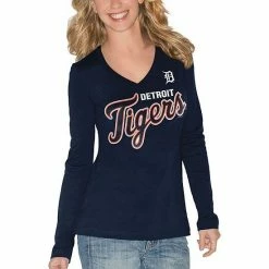 Women's G-III 4Her By Carl Banks Navy Detroit Tigers Post Season Long Sleeve T-Shirt -G-III Sales Store unnamed file 3117