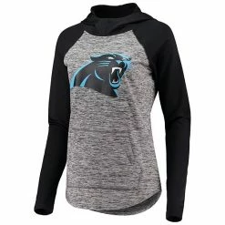 Women's G-III 4Her By Carl Banks Heathered Gray/Black Carolina Panthers Championship Ring Pullover Hoodie