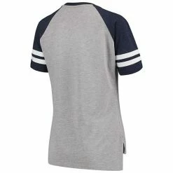 Women's G-III 4Her By Carl Banks Gray/Navy Cleveland Indians Goal Line Raglan V-Neck T-Shirt -G-III Sales Store unnamed file 3127