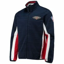 Men's G-III Sports By Carl Banks Navy New Orleans Pelicans 75th Anniversary Power Forward Space-Dye Full-Zip Track Jacket -G-III Sales Store unnamed file 3140