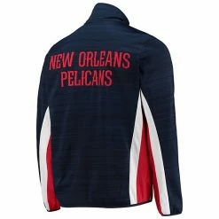 Men's G-III Sports By Carl Banks Navy New Orleans Pelicans 75th Anniversary Power Forward Space-Dye Full-Zip Track Jacket -G-III Sales Store unnamed file 3141