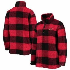 Women's G-III 4Her By Carl Banks Cardinal Arizona Cardinals Sherpa Plaid Quarter-Zip Jacket