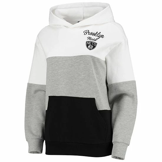 Women's G-III 4Her by Carl Banks Gray/White Brooklyn Nets Assist Colorblock Pullover Hoodie Women's G-III 4Her By Carl Banks Gray/White Brooklyn Nets Assist Colorblock Pullover Hoodie -G-III Sales Store unnamed file 3158
