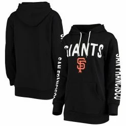 Women's G-III 4Her By Carl Banks Black San Francisco Giants Extra Inning Colorblock Pullover Hoodie