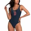 Women's G-III 4Her By Carl Banks Navy Boston Red Sox Making Waves One-Piece Swimsuit