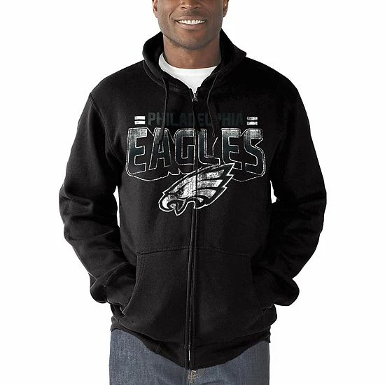 Men's G-III Sports by Carl Banks Black Philadelphia Eagles Perfect Season Full-Zip Hoodie Men's G-III Sports By Carl Banks Black Philadelphia Eagles Perfect Season Full-Zip Hoodie -G-III Sales Store unnamed file 319