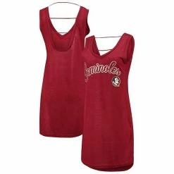 Women's G-III Sports By Carl Banks Heathered Garnet Florida State Seminoles Off-Season Swim Cover-Up Dress