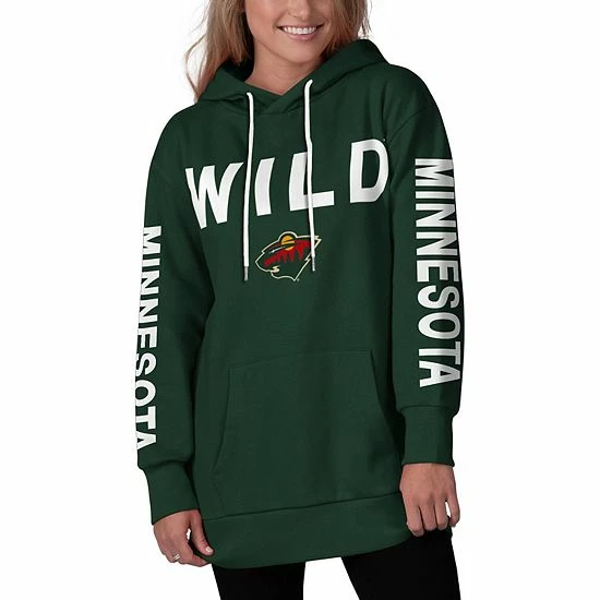 Women's G-III 4Her By Carl Banks Green Minnesota Wild Extra Inning Pullover Hoodie - Image 5