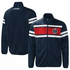 Men's G-III Sports By Carl Banks Navy Washington Wizards Power Pitcher Full-Zip Track Jacket