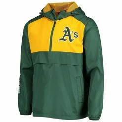 Men's G-III Sports By Carl Banks Green/Gold Oakland Athletics Lineman Half-Zip Hoodie Jacket 2 Men's G-III Sports By Carl Banks Green/Gold Oakland Athletics Lineman Half-Zip Hoodie Jacket -G-III Sales Store unnamed file 3227