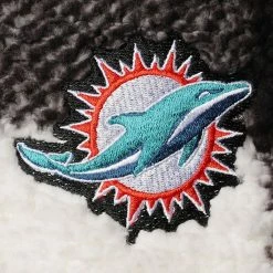 Women's G-III 4Her By Carl Banks Black Miami Dolphins Sherpa Plaid Quarter-Zip Jacket -G-III Sales Store unnamed file 3233