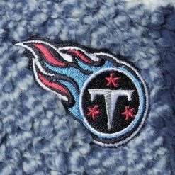 Women's G-III 4Her By Carl Banks Navy Tennessee Titans Sherpa Plaid Quarter-Zip Jacket -G-III Sales Store unnamed file 3238