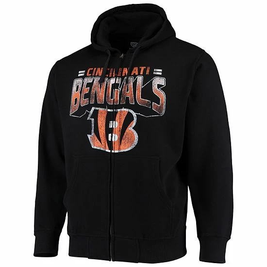Men's G-III Sports By Carl Banks Black Cincinnati Bengals Perfect Season Full-Zip Hoodie 3 Men's G-III Sports By Carl Banks Black Cincinnati Bengals Perfect Season Full-Zip Hoodie - Image 3