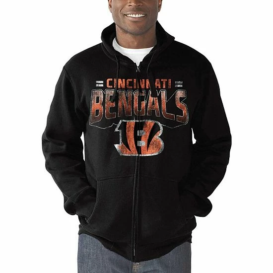 Men's G-III Sports By Carl Banks Black Cincinnati Bengals Perfect Season Full-Zip Hoodie 5 Men's G-III Sports By Carl Banks Black Cincinnati Bengals Perfect Season Full-Zip Hoodie - Image 5