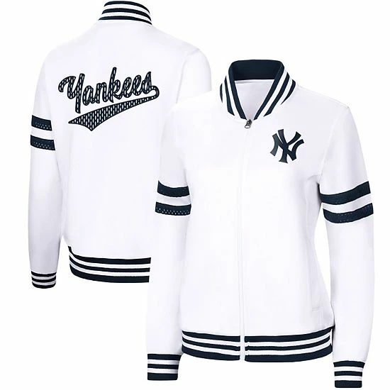 Women's G-III 4Her by Carl Banks White New York Yankees Pre-Game Full-Zip Track Jacket Women's G-III 4Her By Carl Banks White New York Yankees Pre-Game Full-Zip Track Jacket -G-III Sales Store unnamed file 3281