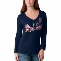 Women's G-III 4Her By Carl Banks Navy Boston Red Sox Perfect Game Long Sleeve V-Neck T-Shirt 4 Women's G-III 4Her By Carl Banks Navy Boston Red Sox Perfect Game Long Sleeve V-Neck T-Shirt -G-III Sales Store unnamed file 3298