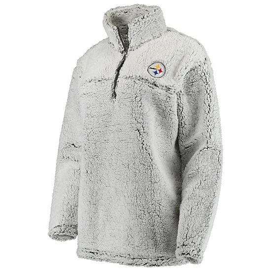 G-III Women's Gray Pittsburgh Steelers Sherpa Quarter-Zip Pullover Jacket 3 G-III Women's Gray Pittsburgh Steelers Sherpa Quarter-Zip Pullover Jacket - Image 3