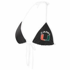 Women's G-III 4Her By Carl Banks Black Miami Hurricanes Perfect Match Bikini Top