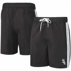 Men's G-III Sports By Carl Banks Black Chicago White Sox Sand Beach Volley Swim Shorts