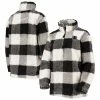 Women's G-III 4Her By Carl Banks Black Indianapolis Colts Sherpa Plaid Quarter-Zip Jacket