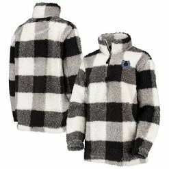 Women's G-III 4Her By Carl Banks Black Indianapolis Colts Sherpa Plaid Quarter-Zip Jacket