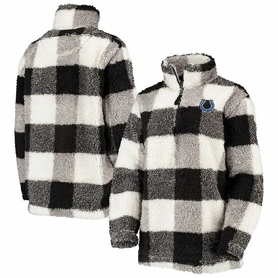 Women's G-III 4Her by Carl Banks Black Indianapolis Colts Sherpa Plaid Quarter-Zip Jacket Women's G-III 4Her By Carl Banks Black Indianapolis Colts Sherpa Plaid Quarter-Zip Jacket -G-III Sales Store unnamed file 3321