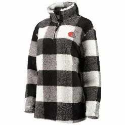 Women's G-III 4Her By Carl Banks Black Cleveland Browns Sherpa Plaid Quarter-Zip Jacket 2 Women's G-III 4Her By Carl Banks Black Cleveland Browns Sherpa Plaid Quarter-Zip Jacket -G-III Sales Store unnamed file 3327