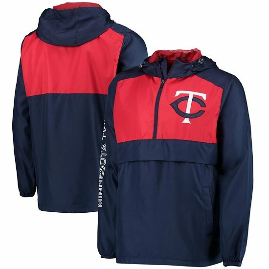 Men's G-III Sports by Carl Banks Navy/Red Minnesota Twins Lineman Half-Zip Hoodie Jacket Men's G-III Sports By Carl Banks Navy/Red Minnesota Twins Lineman Half-Zip Hoodie Jacket -G-III Sales Store unnamed file 3330