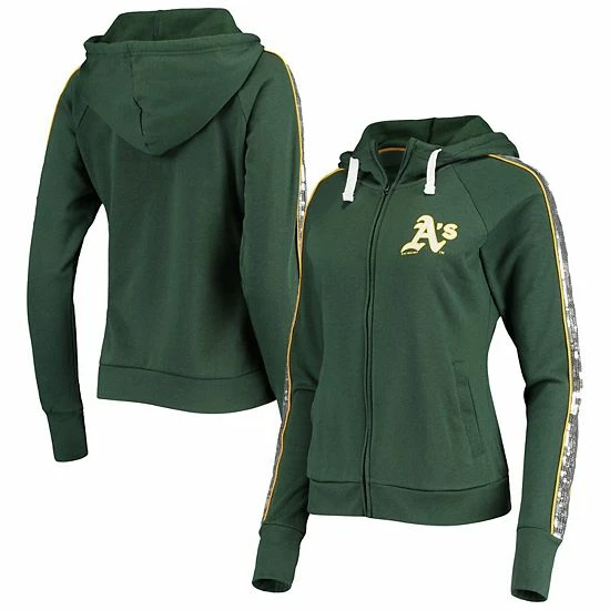 Women's G-III 4Her by Carl Banks Green Oakland Athletics Game Changer Raglan Full-Zip Hoodie Women's G-III 4Her By Carl Banks Green Oakland Athletics Game Changer Raglan Full-Zip Hoodie -G-III Sales Store unnamed file 3335