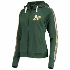 Women's G-III 4Her By Carl Banks Green Oakland Athletics Game Changer Raglan Full-Zip Hoodie 2 Women's G-III 4Her By Carl Banks Green Oakland Athletics Game Changer Raglan Full-Zip Hoodie -G-III Sales Store unnamed file 3337