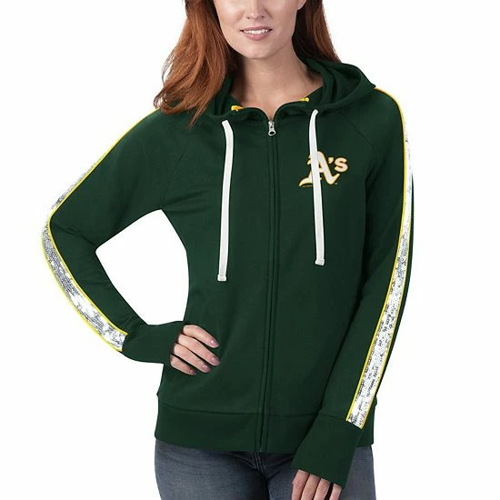 Women's G-III 4Her by Carl Banks Green Oakland Athletics Game Changer Raglan Full-Zip Hoodie Women's G-III 4Her By Carl Banks Green Oakland Athletics Game Changer Raglan Full-Zip Hoodie -G-III Sales Store unnamed file 3339