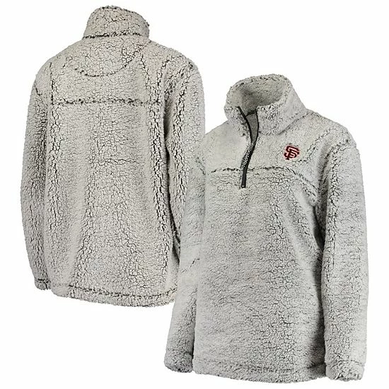 Women's G-III 4Her by Carl Banks Gray San Francisco Giants Sherpa Quarter-Zip Pullover Jacket Women's G-III 4Her By Carl Banks Gray San Francisco Giants Sherpa Quarter-Zip Pullover Jacket -G-III Sales Store unnamed file 3350