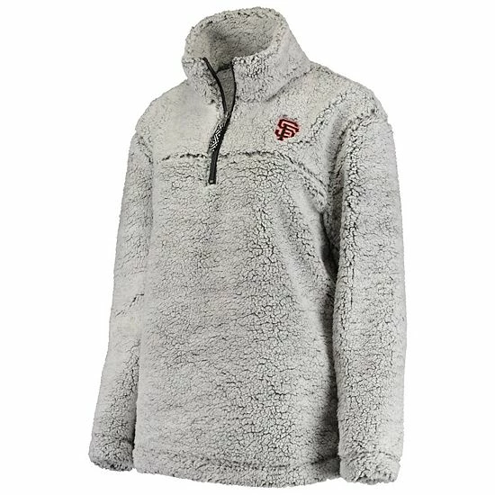 Women's G-III 4Her by Carl Banks Gray San Francisco Giants Sherpa Quarter-Zip Pullover Jacket Women's G-III 4Her By Carl Banks Gray San Francisco Giants Sherpa Quarter-Zip Pullover Jacket -G-III Sales Store unnamed file 3351