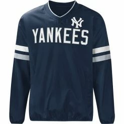 Men's G-III Sports By Carl Banks Navy New York Yankees Clutch Hitter Pullover V-Neck Sweatshirt