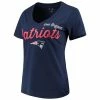 Women's G-III 4Her By Carl Banks Navy New England Patriots Post Season V-Neck T-Shirt