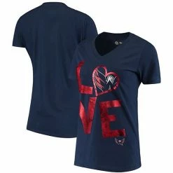 Women's G-III Sports By Carl Banks Navy Washington Capitals Game On V-Neck T-Shirt