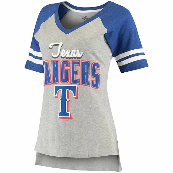Women's G-III 4Her by Carl Banks Heathered Gray/Royal Texas Rangers Goal Line Raglan V-Neck T-Shirt Women's G-III 4Her By Carl Banks Heathered Gray/Royal Texas Rangers Goal Line Raglan V-Neck T-Shirt -G-III Sales Store unnamed file 3401