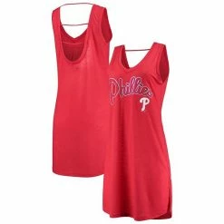 Women's G-III 4Her By Carl Banks Heathered Red Philadelphia Phillies Swim Cover-Up Dress