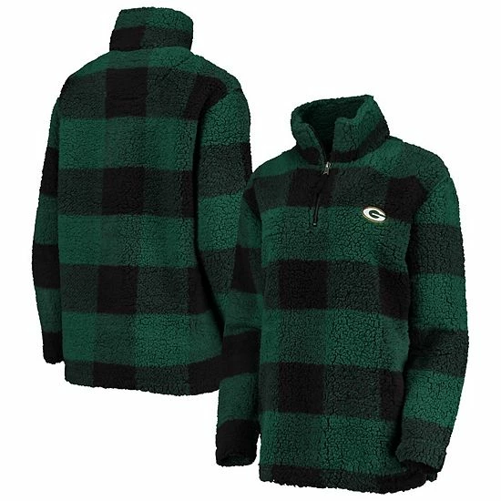 Women's G-III 4Her by Carl Banks Green Green Bay Packers Sherpa Plaid Quarter-Zip Jacket Women's G-III 4Her By Carl Banks Green Green Bay Packers Sherpa Plaid Quarter-Zip Jacket -G-III Sales Store unnamed file 3442