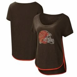 Women's G-III 4Her By Carl Banks Brown Cleveland Browns Rookie Scoop Neck T-Shirt