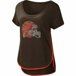 Women's G-III 4Her By Carl Banks Brown Cleveland Browns Rookie Scoop Neck T-Shirt -G-III Sales Store unnamed file 3469